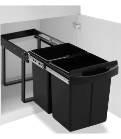 vidaXL Inbouwprullenbak uittrekbaar soft-close 48 L