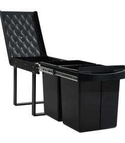 vidaXL Inbouwprullenbak uittrekbaar soft-close 48 L