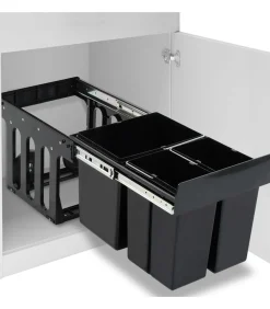 vidaXL Inbouwprullenbak uittrekbaar soft-close 48 L