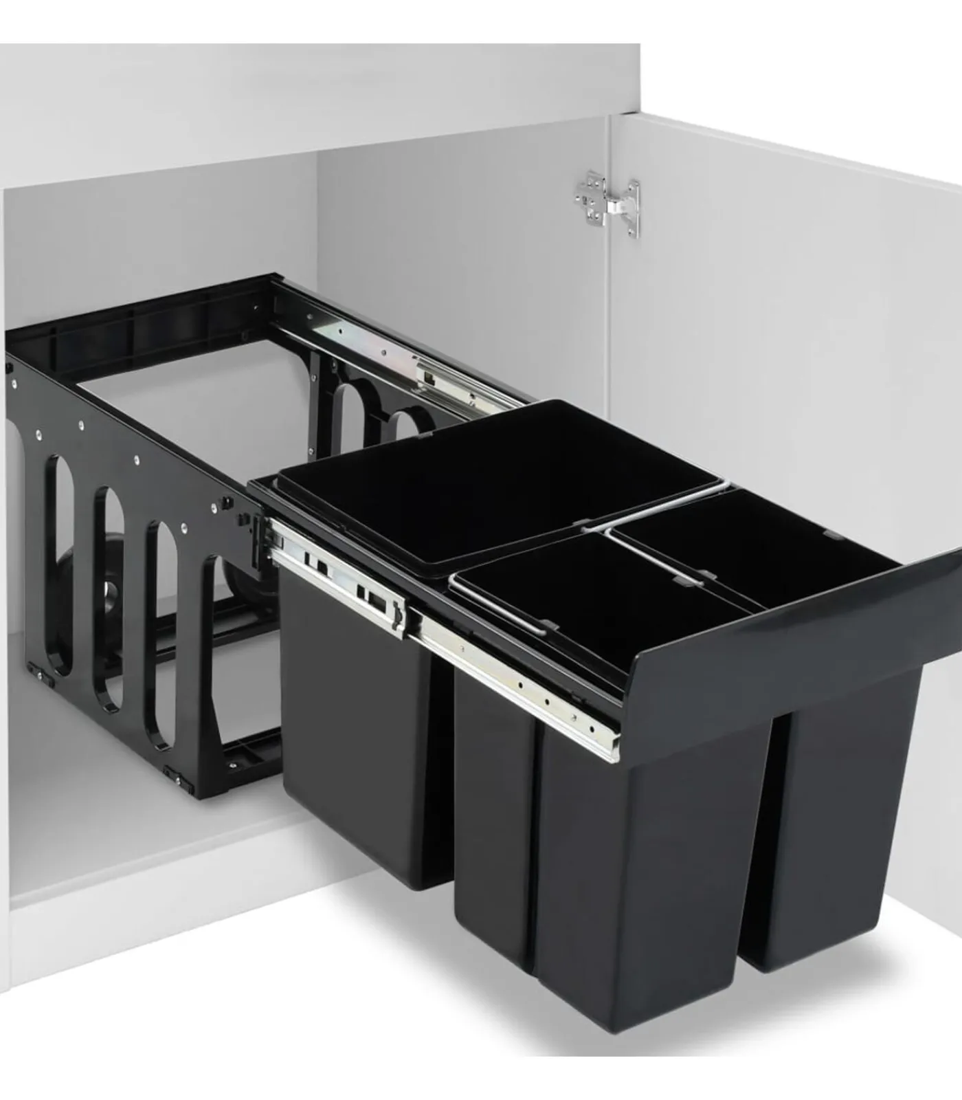 vidaXL Inbouwprullenbak uittrekbaar soft-close 48 L