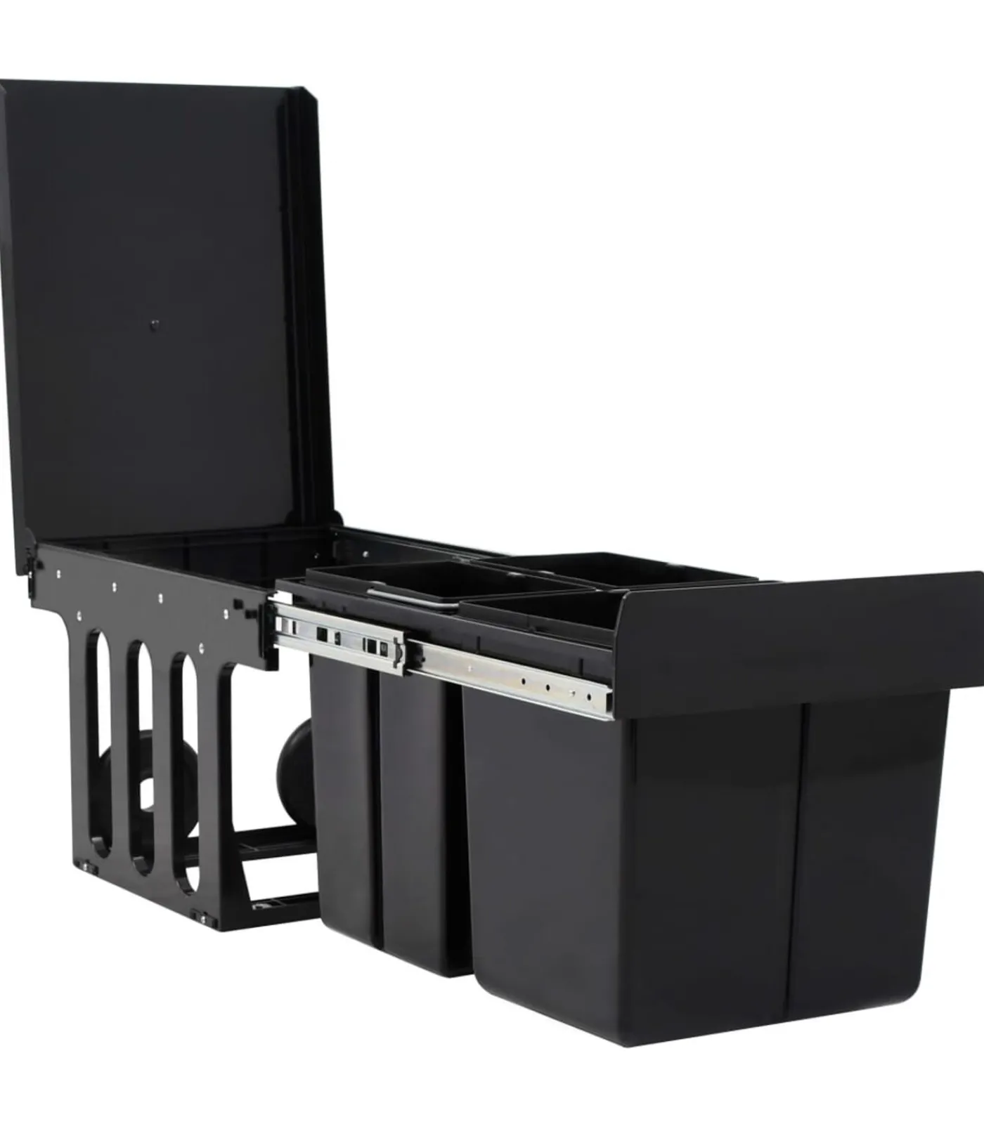 vidaXL Inbouwprullenbak uittrekbaar soft-close 48 L