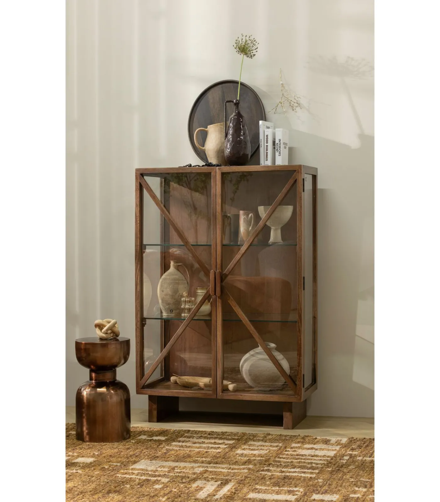 WOOOD Indre Vaas - Aluminium - Bruin - 36x18x16