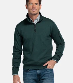 Heren Baileys Interlock sweater met halve rits -