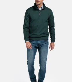 Heren Baileys Interlock sweater met halve rits -