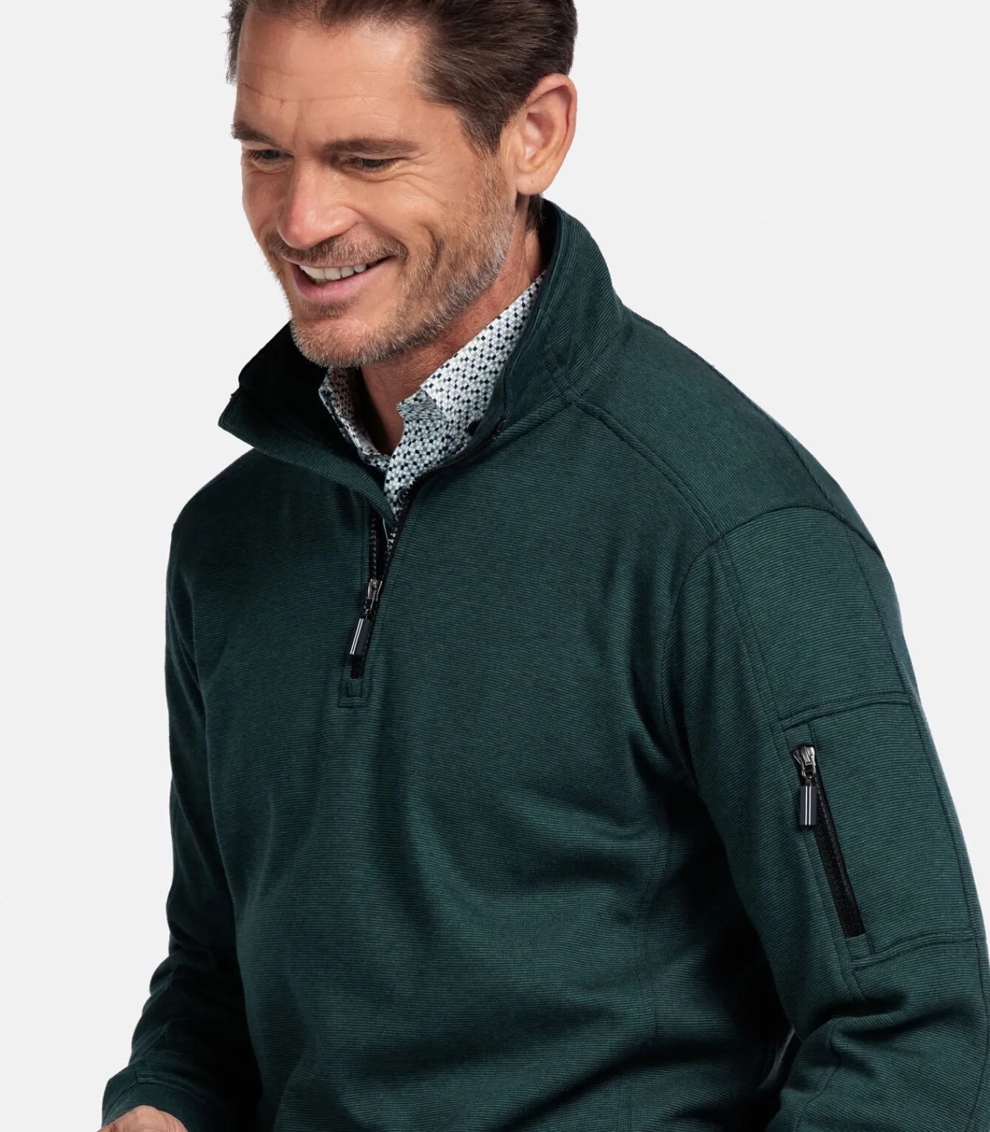 Heren Baileys Interlock sweater met halve rits -