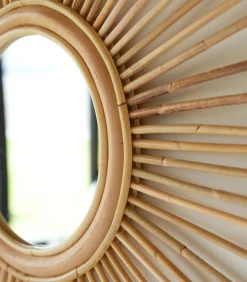 Tikamoon Isidore - Spiegel van natuurlijk rotan 80 cm