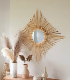 Tikamoon Isidore - Spiegel van natuurlijk rotan 80 cm