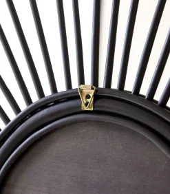 Online Isidore - Zwarte rotan spiegel 80 cm Spiegels