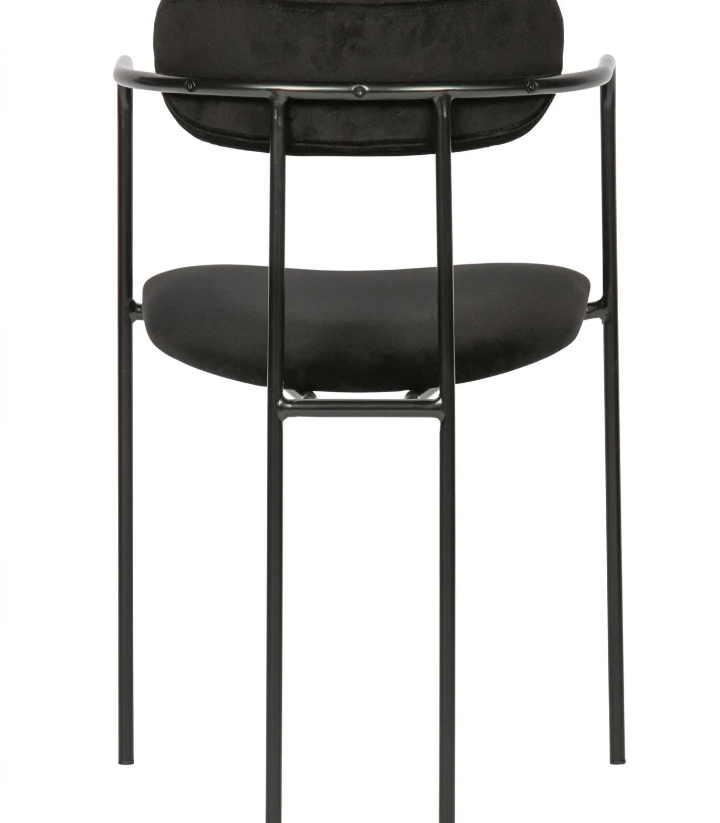 WOOOD Ivy Eetkamerstoelen - Fluweel - Zwart - Set van 6