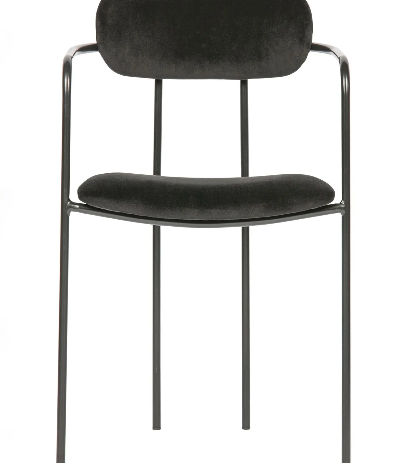 WOOOD Ivy Eetkamerstoelen - Fluweel - Zwart - Set van 6