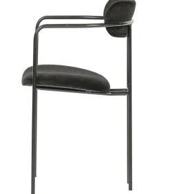 WOOOD Ivy Eetkamerstoelen - Fluweel - Zwart - Set van 6