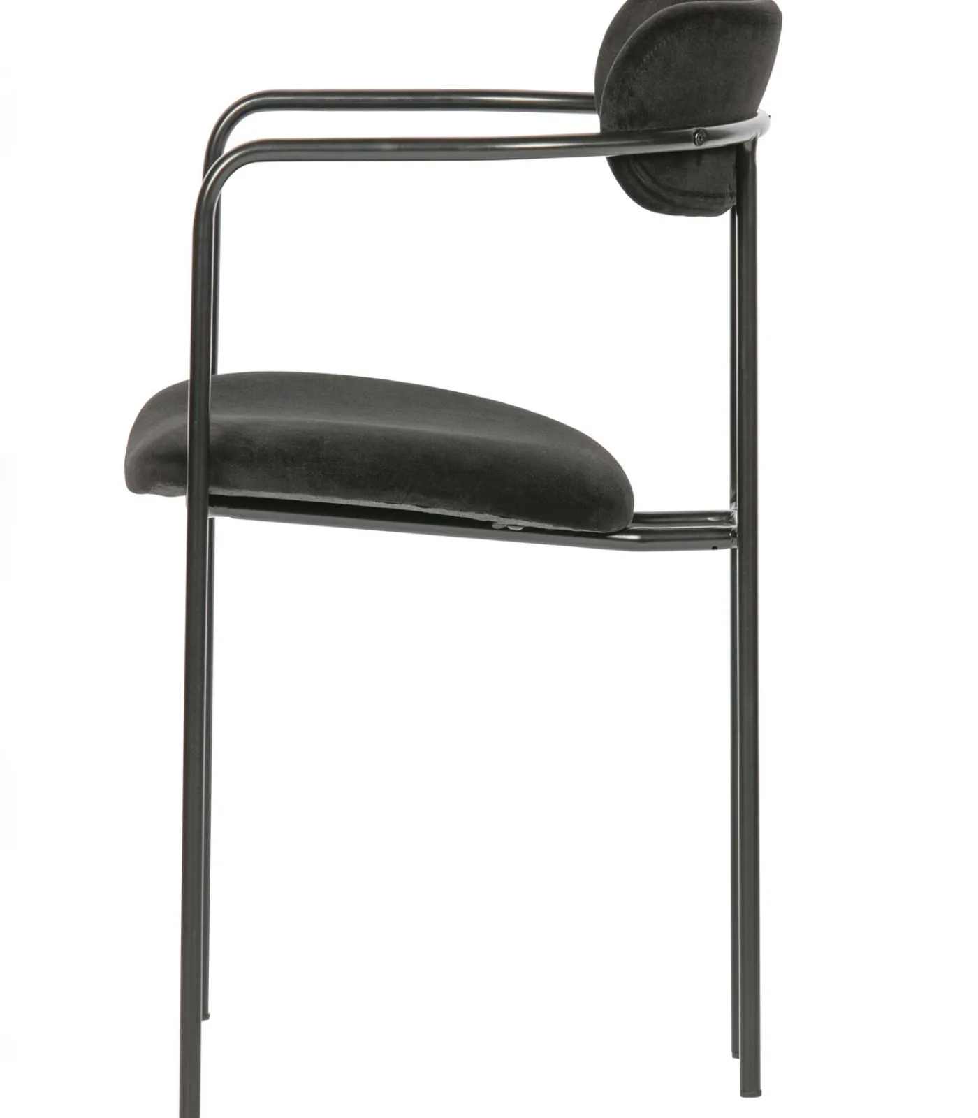 WOOOD Ivy Eetkamerstoelen - Fluweel - Zwart - Set van 6