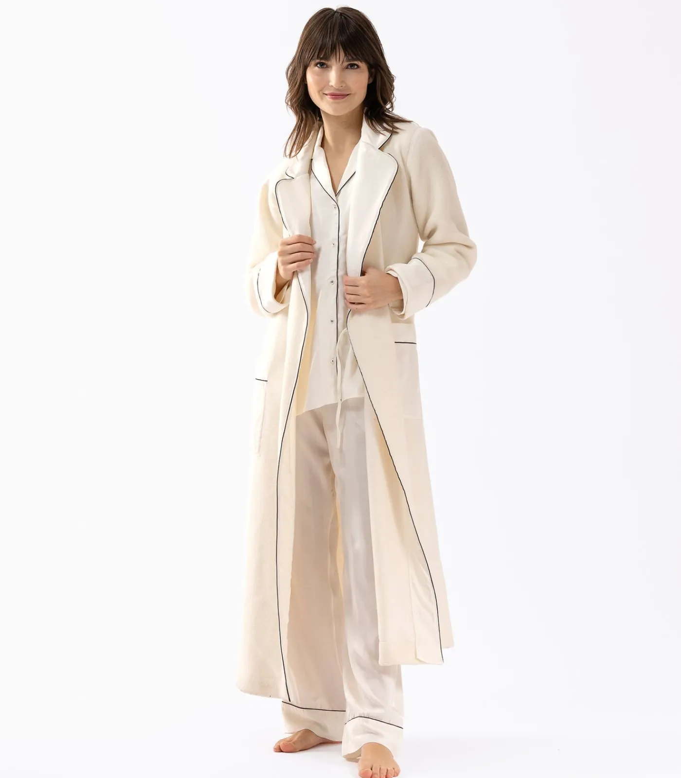 Online Jacquard badjas van microfleece en viscose GABRIELLE 660 DAMES Badjassen