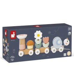 Outlet houten speelgoed - Sweet Cocoon Slakkentrein - educatief trek- en bouwspeelgoed Kinderen Speelgoed