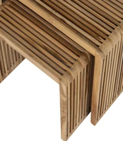 WOOOD Jasmijn Bijzettafels - Recycled Teak - Naturel - Set van 2