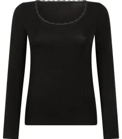 Outlet Jersey pyjamatop met lange mouwen DAMES Nachtmode