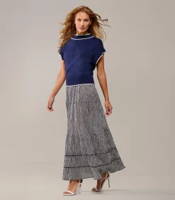 New Jody Print Rok Navy / Off White DAMES Rokken