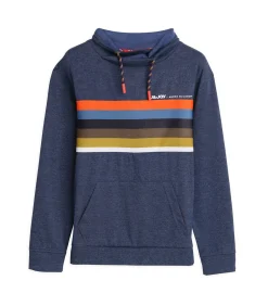 Kinderen J&JOY Jongens T-shirt met lange mouwen, veelkleurige streep en opstaande kraag