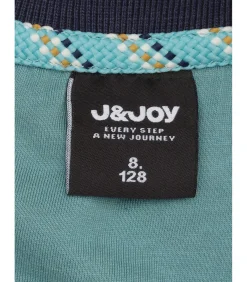 Kinderen J&JOY Jongens wit en blauw poloshirt met plantenprint