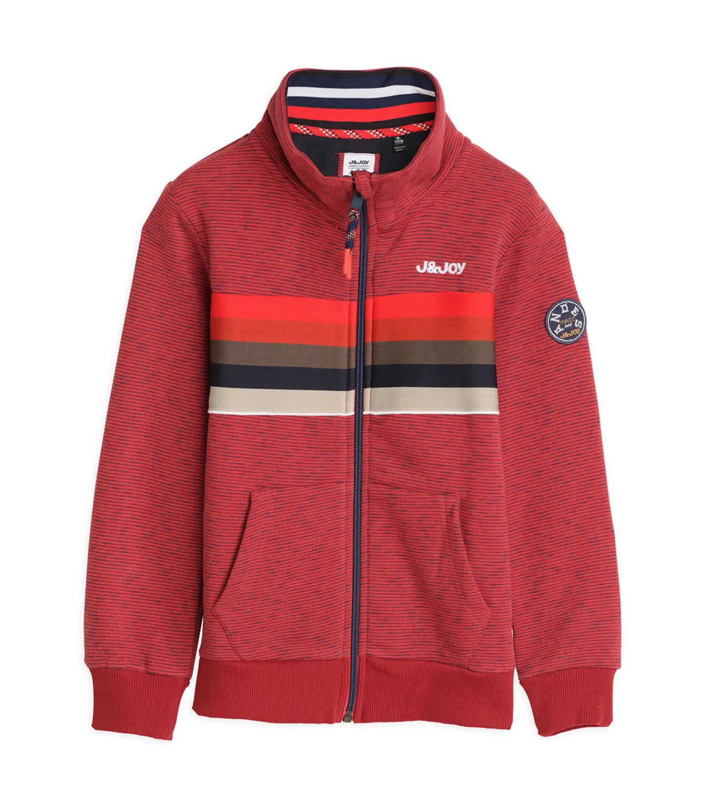 Discount Jongenssweater met veelkleurige streep en rits Kinderen Truien & Vesten