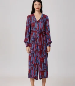Jumpsuit met grafische print en V-hals DAMES Jumpsuits