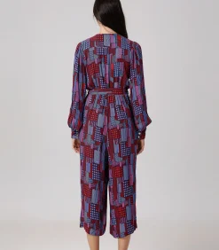 Jumpsuit met grafische print en V-hals DAMES Jumpsuits