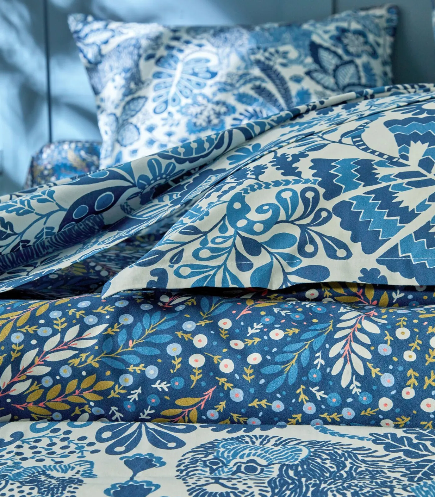 Discount JUNGLE Indigo - Laken 100% coton Lakens