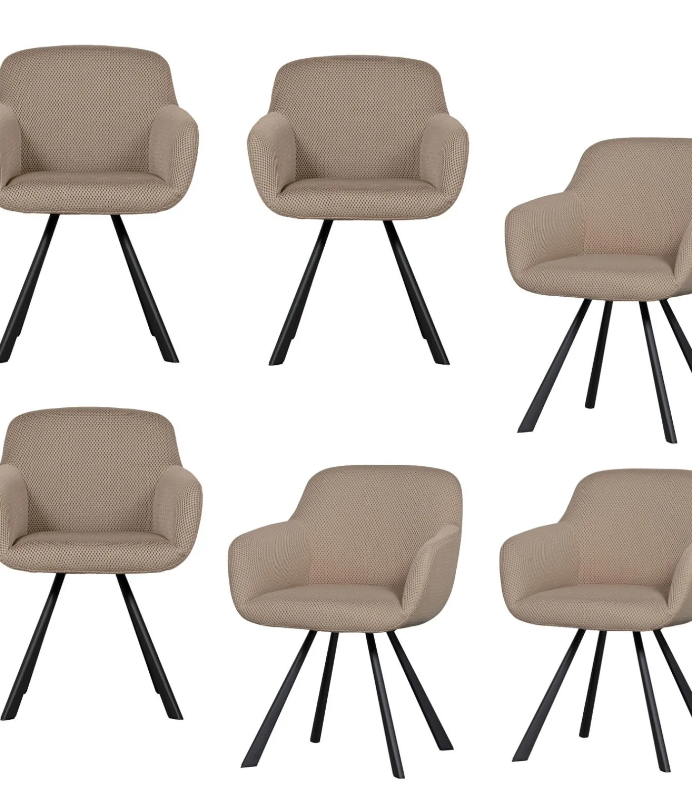 WOOOD Juno Eetkamerstoelen - Mesh - Naturel - Set van 6