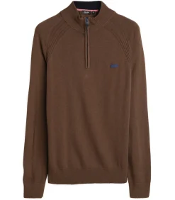 Heren J&JOY Kaki herentrui met ritskraag