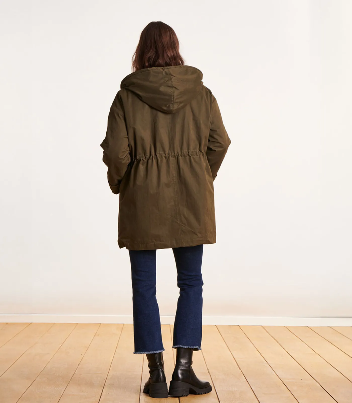 DAMES La Fée Maraboutée Kaki parka halflange capuchon