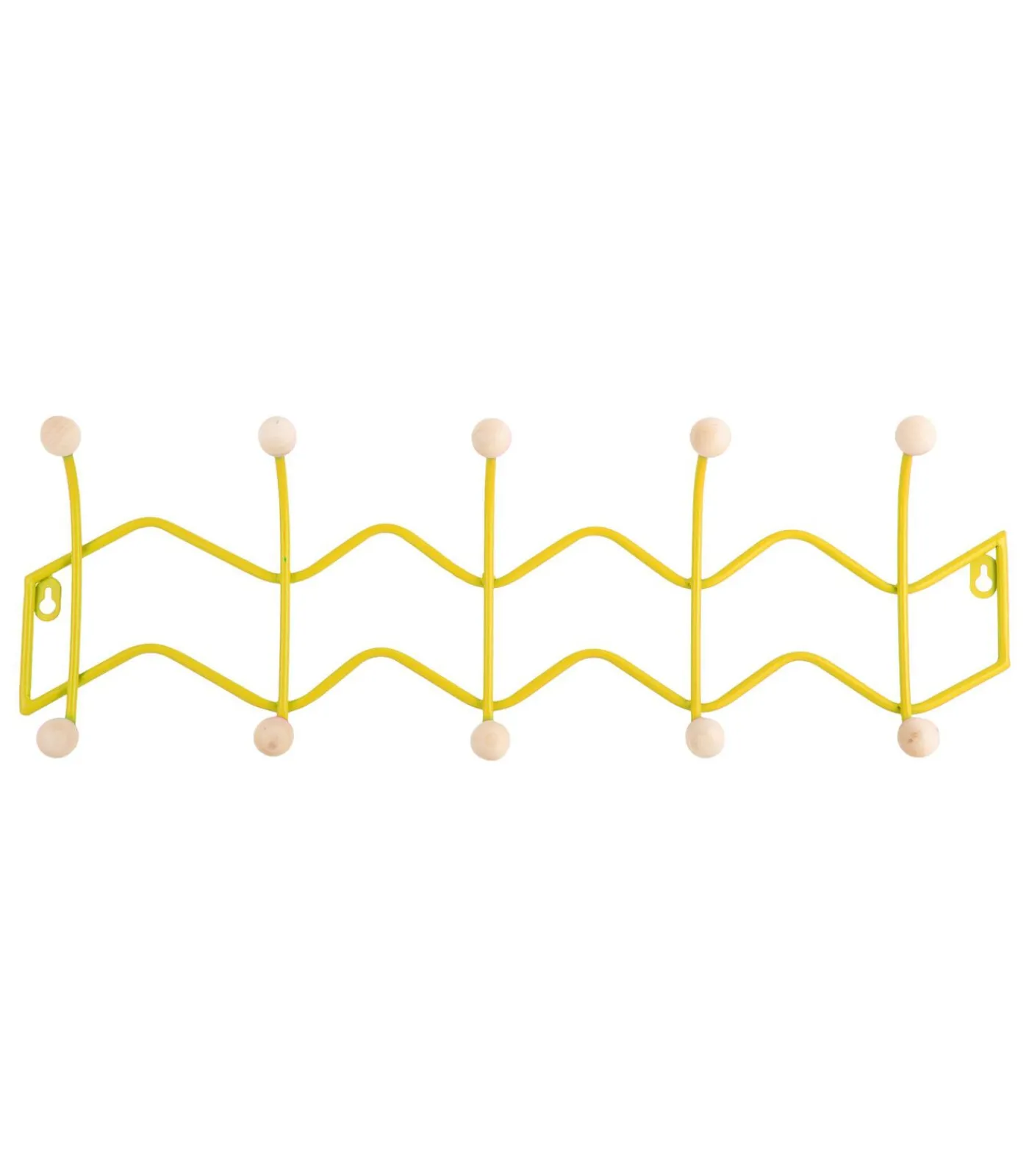 Clearance Kapstok Double Zig Zag - Heldergeel - 61x6.5x20cm Organiseren