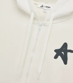 DAMES Koton Kapstok Ecru Sweatshirt met Rits en Capuchon Met Print