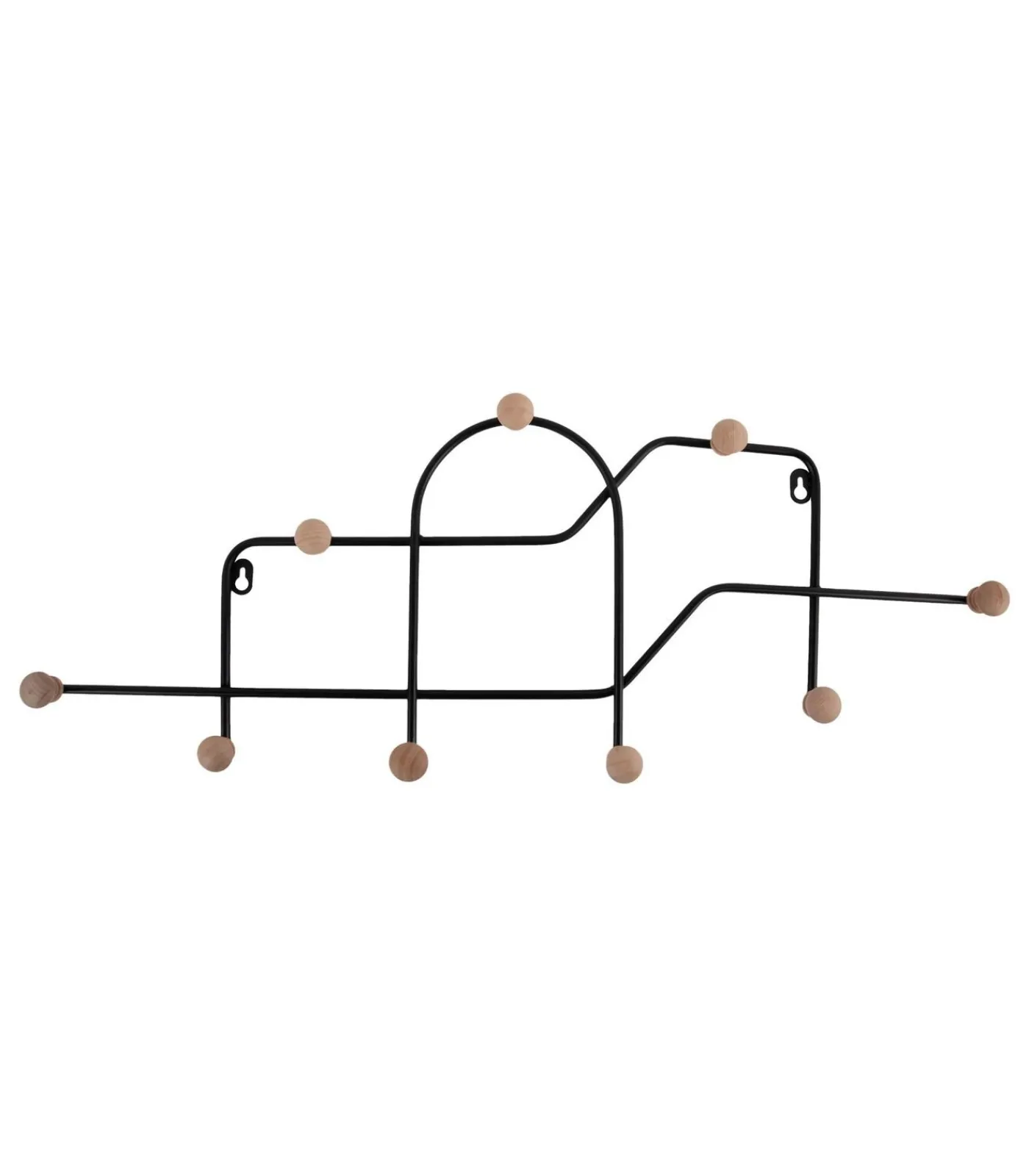 New Kapstok Mace - Mat Zwart - 71x4x27cm Organiseren