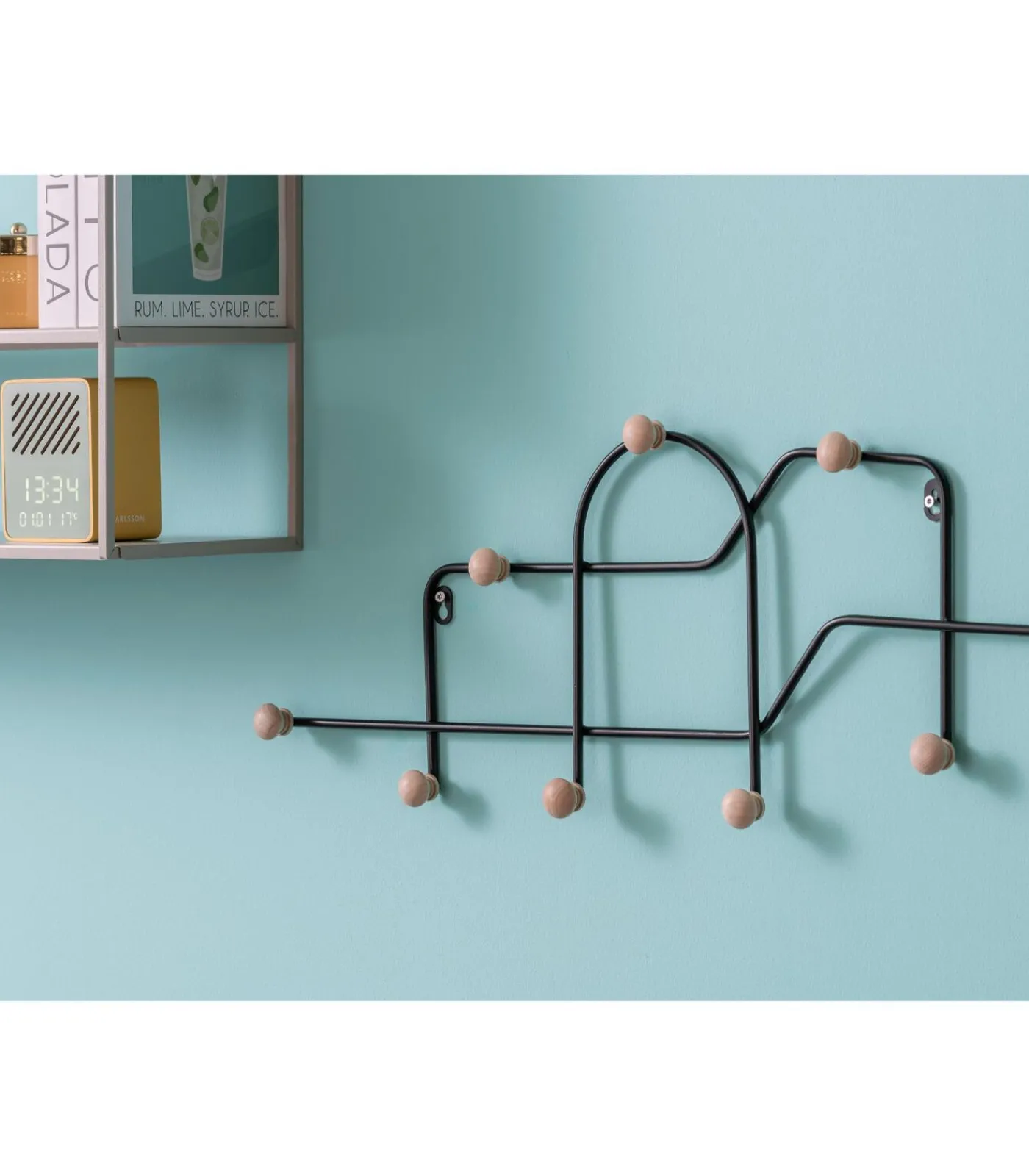 New Kapstok Mace - Mat Zwart - 71x4x27cm Organiseren