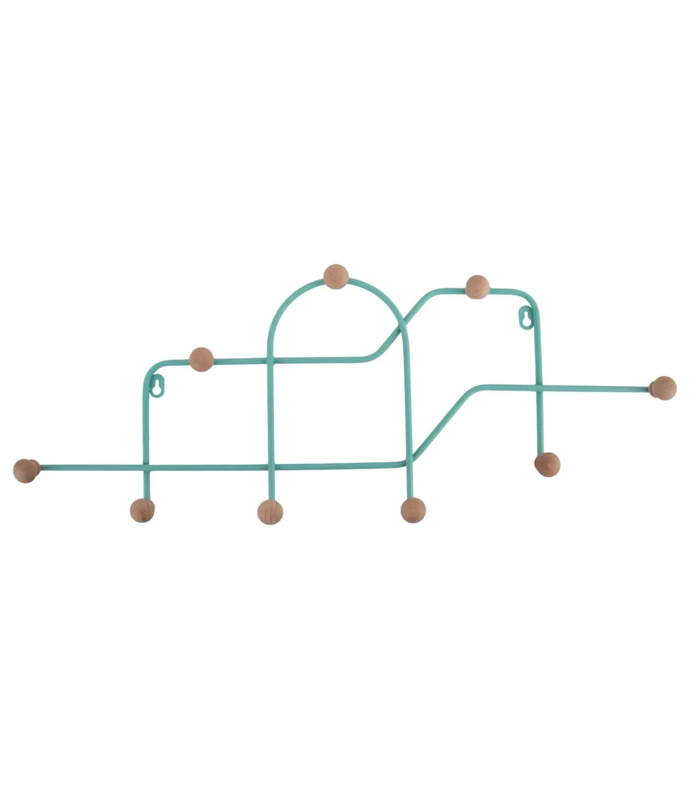 Kapstok Mace - Turqouise - 71x4x27cm Organiseren