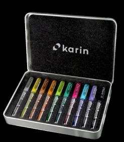 Kinderen Karin brushmarker metallic set - 10 kleuren voor creatief tekenen