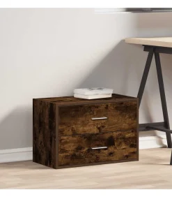 Online Kast met 2 lades 60x31x40 cm bewerkt hout gerookt eikenkleurig Meubels