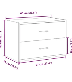 Online Kast met 2 lades 60x31x40 cm bewerkt hout gerookt eikenkleurig Meubels