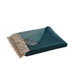 Outlet KATMANDOU bleu paon - Plaid Merino Bedspreien