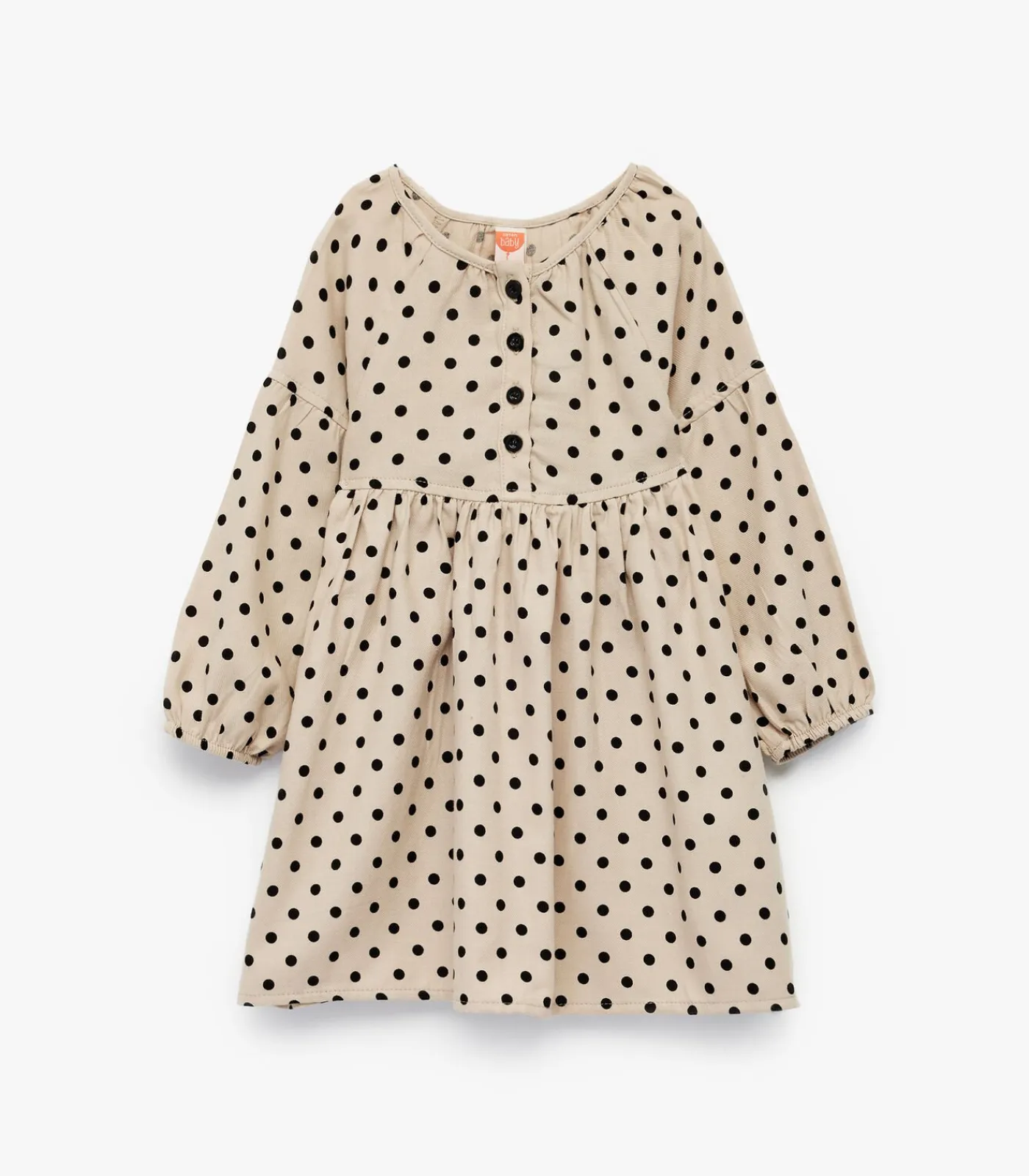 Discount Katoenen Babykleding Polka Dot Jurk Lange Mouwen Kinderen Kleedjes & Rokken