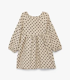 Discount Katoenen Babykleding Polka Dot Jurk Lange Mouwen Kinderen Kleedjes & Rokken