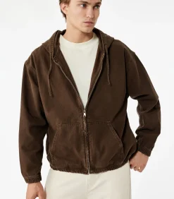 Katoenen Oversized Hoodie Jack met Rits Heren Jassen