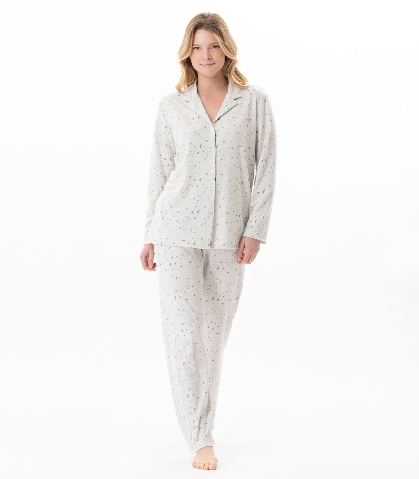 Clearance Katoenen pyjama met knopen LUNA 106 DAMES Nachtmode