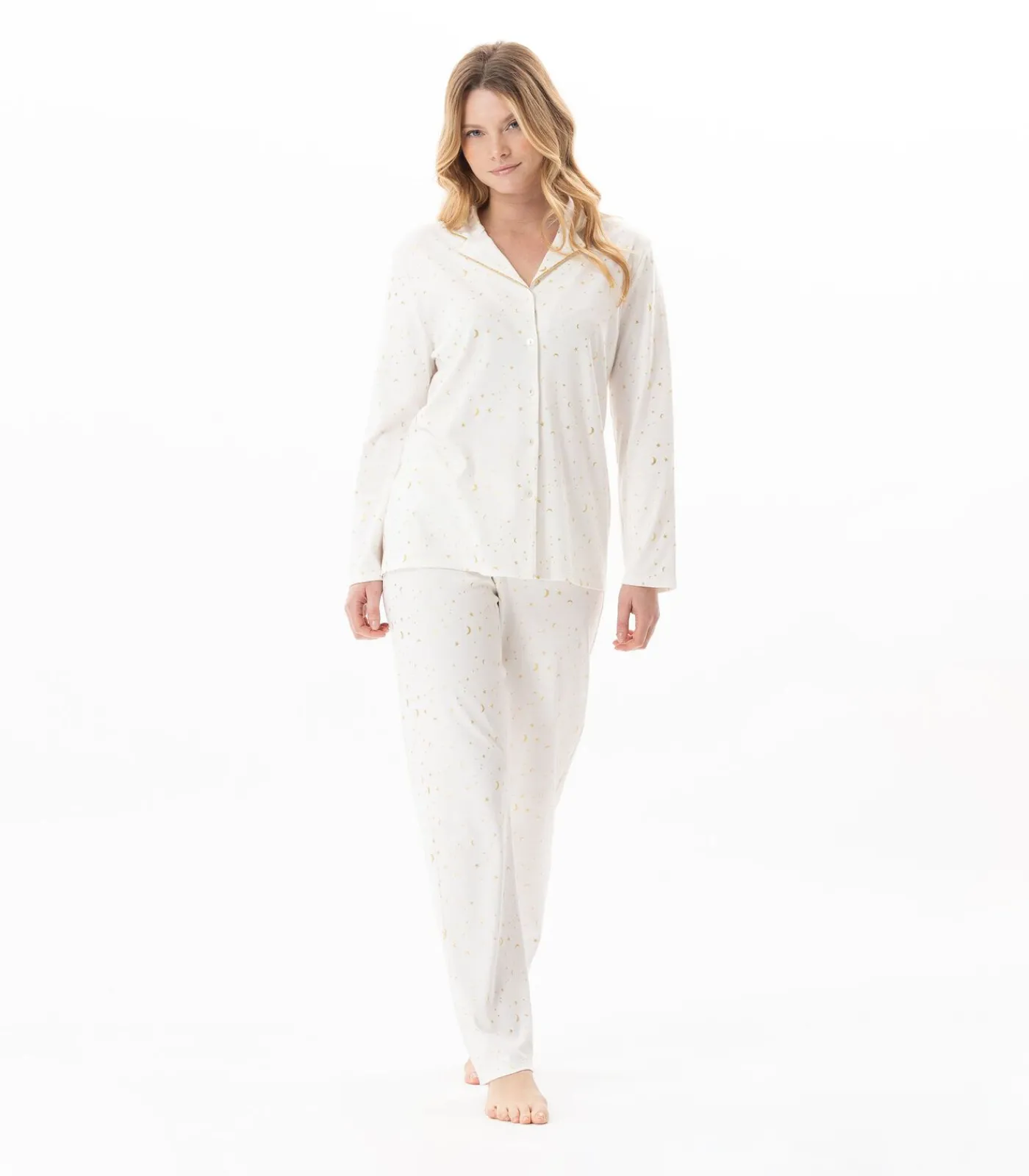 DAMES LE CHAT Katoenen pyjama met knopen LUNA 106