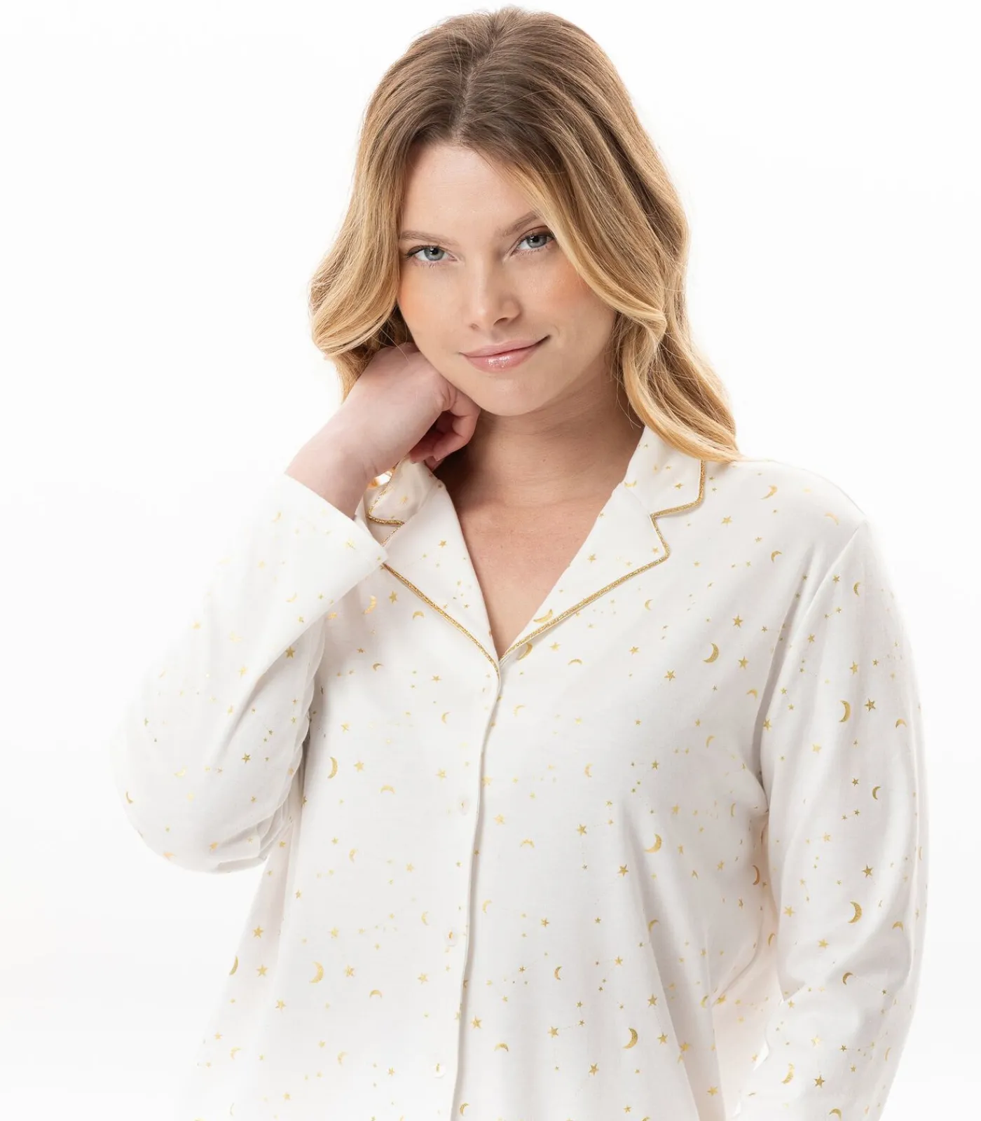 DAMES LE CHAT Katoenen pyjama met knopen LUNA 106