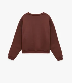 Clearance Katoenen Sweatshirt Met Kattenborduursel Lang Ronde Hals DAMES Truien & Cardigans