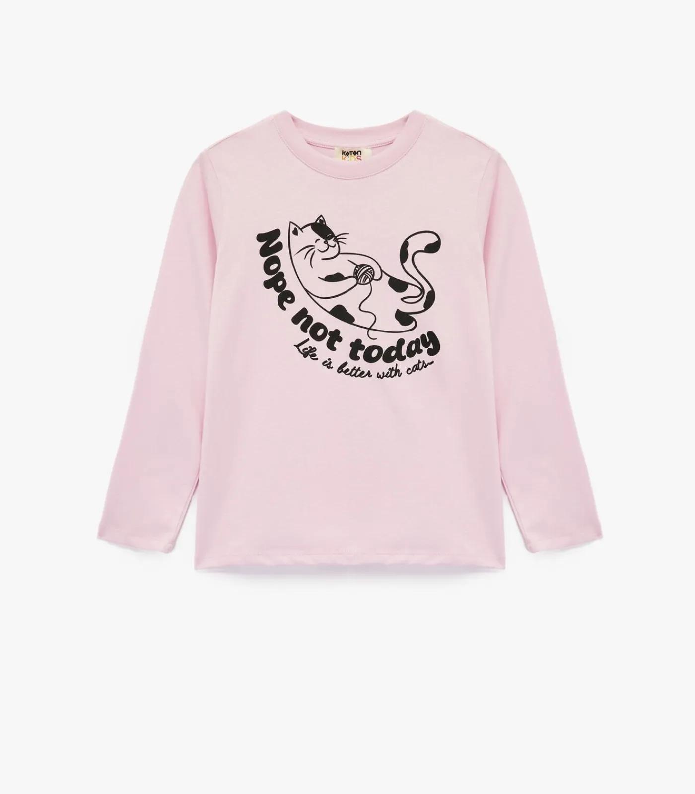 Kinderen Koton Katoenen T-shirt Lange Mouwen Katprint