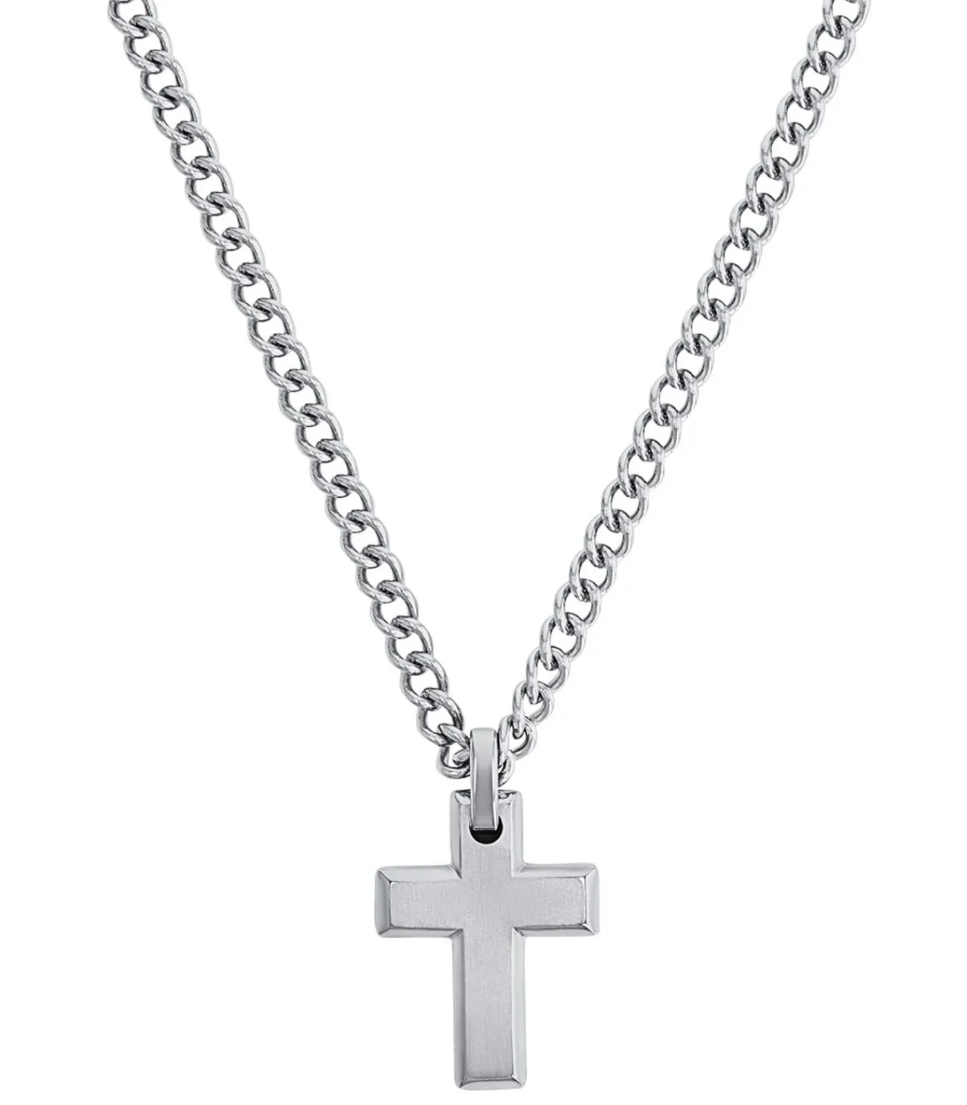 Discount Ketting met hanger voor mannen, kruis van roestvrij staal Heren Kettingen