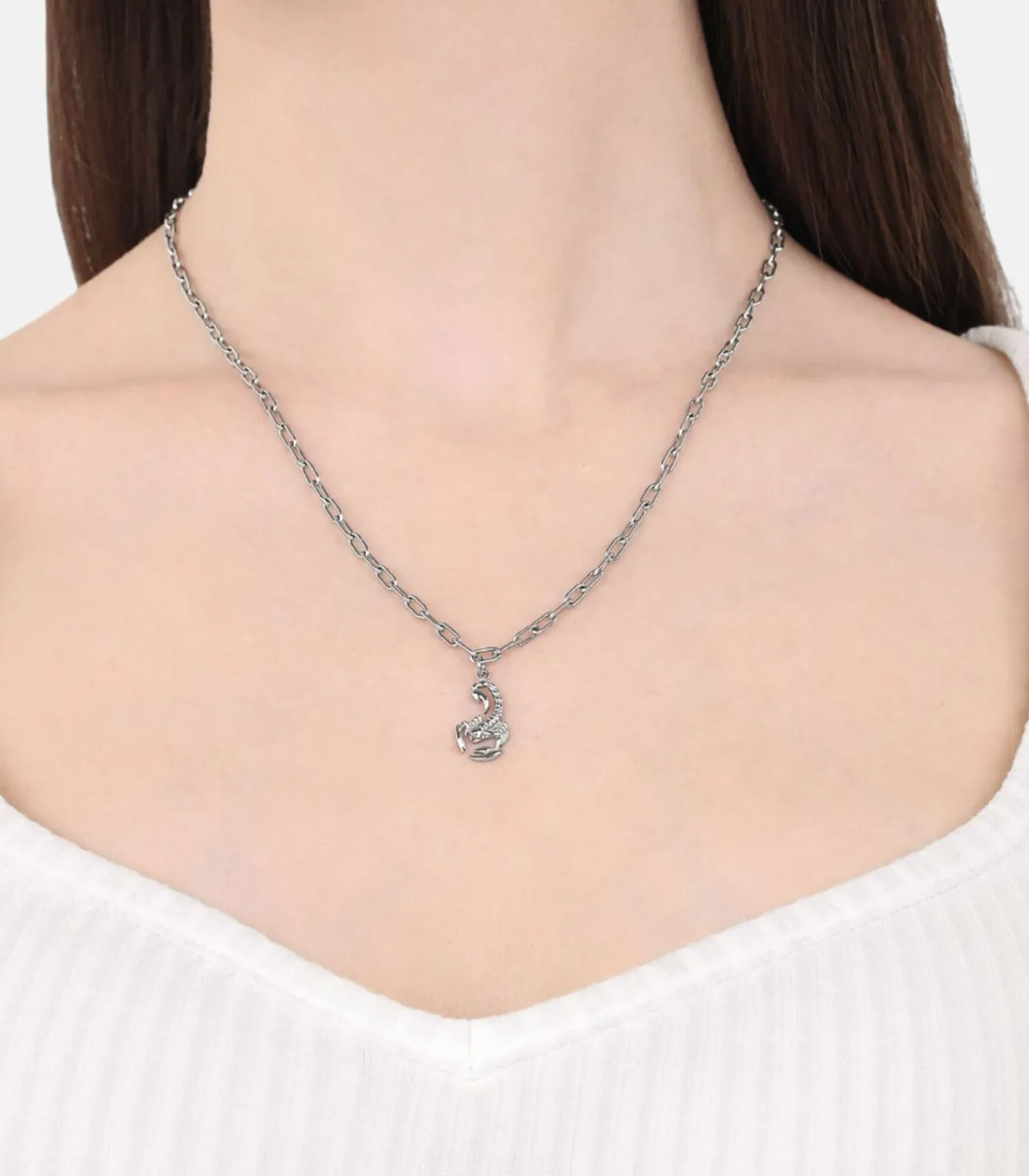 Heren Amor Ketting met hanger voor mannen en vrouwen, unisex, roestvrij staal | schorpioen