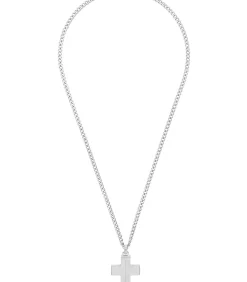 Heren s.Oliver Ketting met hanger voor mannen, kruis van roestvrij staal